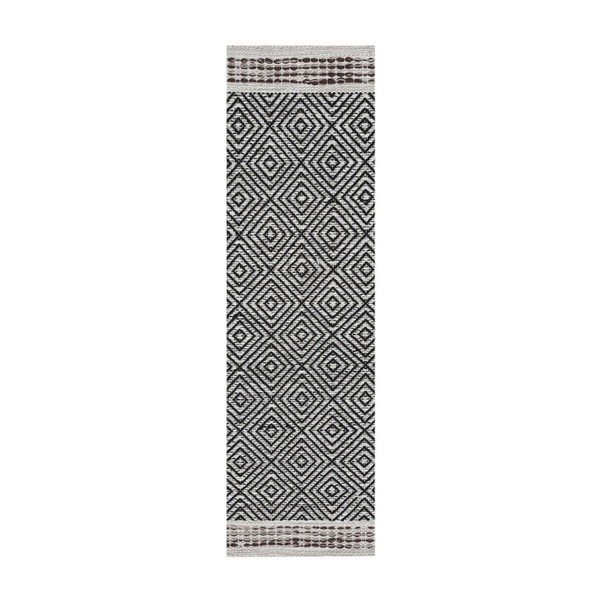 Covor traversă din bumbac țesut manual, Webtappeti Rhombus, 55 x 170 cm