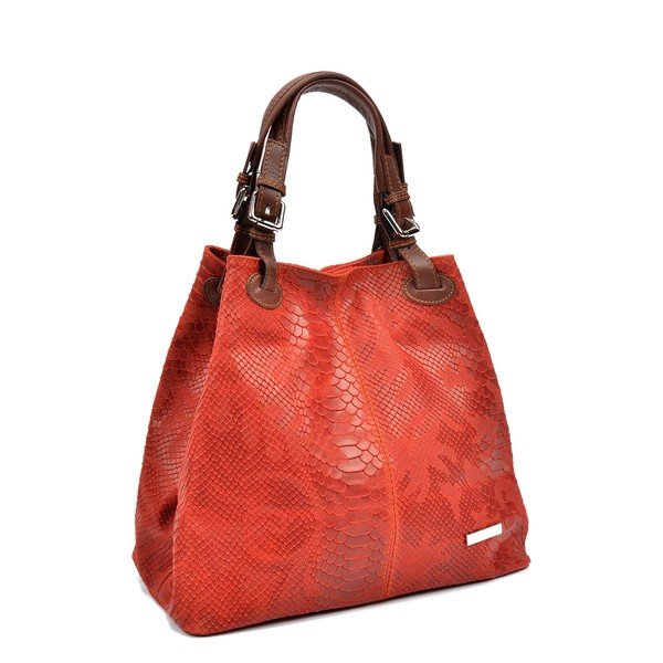 Geantă din piele Luisa Vannini Marcelle, roșu-image-2