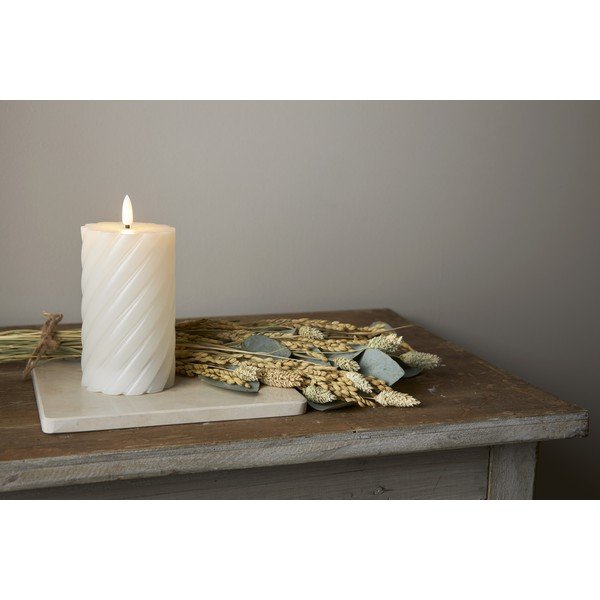 Lumânare cu LED din ceară albă Star Trading Flamme Swirl, înălțime 15 cm-image-4