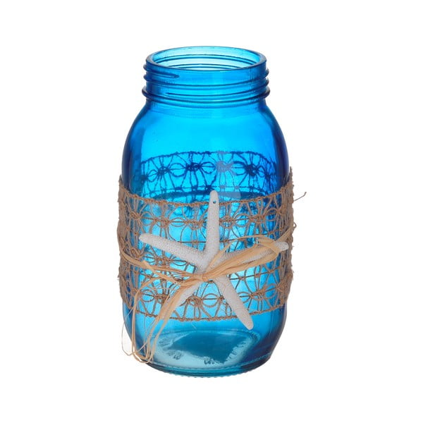 Vază din sticlă InArt Sea, ⌀ 10 cm, albastru