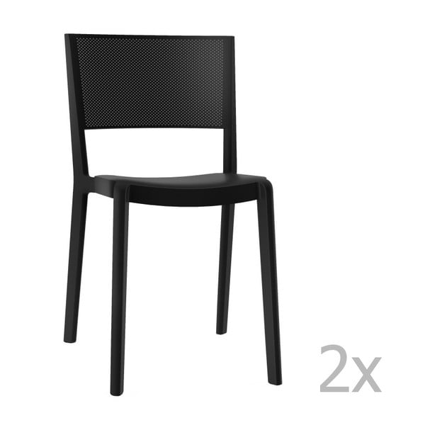Set 2 scaune grădină Resol Spot, negru