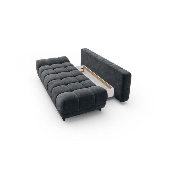 Canapea extensibilă cu 3 locuri și tapițerie de catifea Windsor & Co Sofas Cirrus, gri închis-image-4