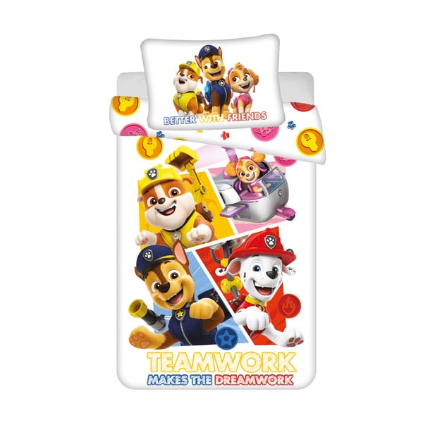 Lenjerie de pat pentru copii din bumbac pentru pătuț 100x135 cm Paw Patrol – Jerry Fabrics