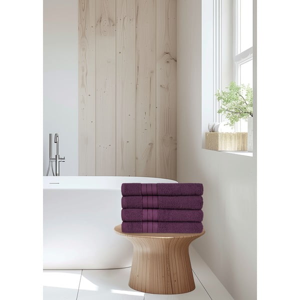 Prosoape burgundy 4 buc. din bumbac din frotir 50x100 cm – Good Morning-image-2