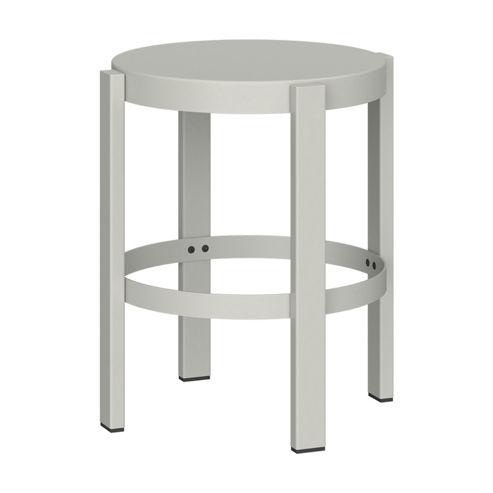 Scaun tip taburet gri deschis din oțel Doon – noo.ma