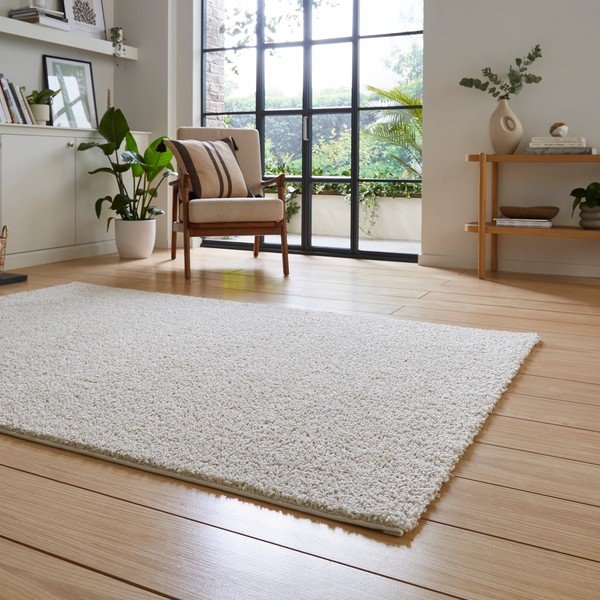 Covor crem lavabil din fibre reciclate 80x150 cm Bali – Think Rugs-image-2
