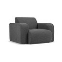 Fotoliu gri închis cu tapițerie din stofă bouclé Molino – Micadoni Home