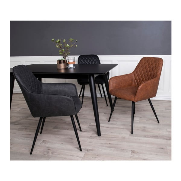 Set de scaune de sufragerie maro cu cotiere 2 buc. tapițat Harbo – House Nordic-image-2