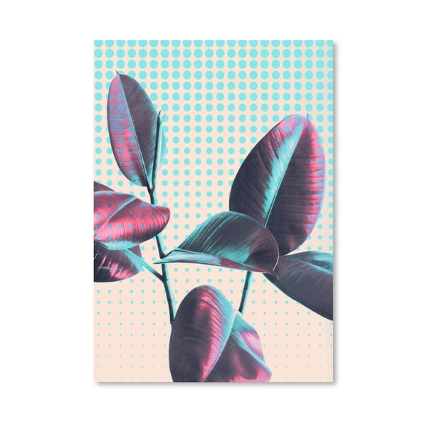 Poster Americanflat Leaves On Polka Dots, 30 x 42 cm