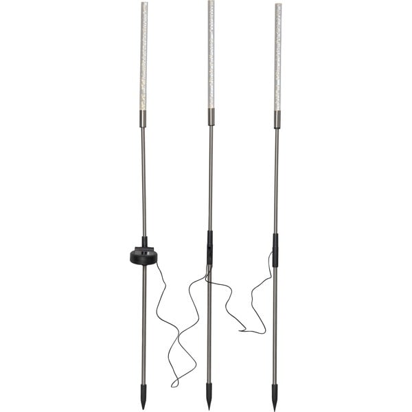 Set de 3 decorațiuni luminoase solare cu LED pentru exterior Star Trading Bubbly, înălțime 83 cm