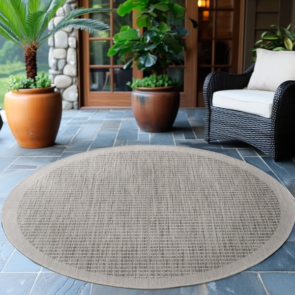 Covor pentru exterior și interior gri deschis rotund ø 200 cm Giza 1410 – Ayyildiz Carpets-image-1