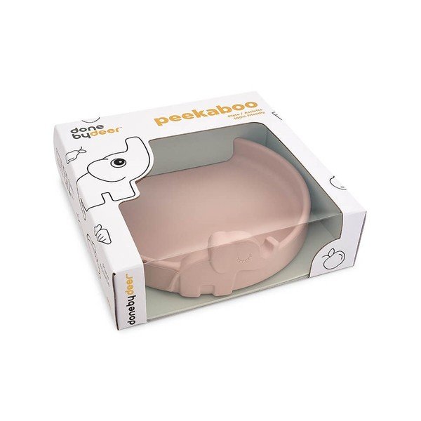 Farfurie roz din silicon pentru copii ø 16 cm Elphee - Done by Deer-image-2