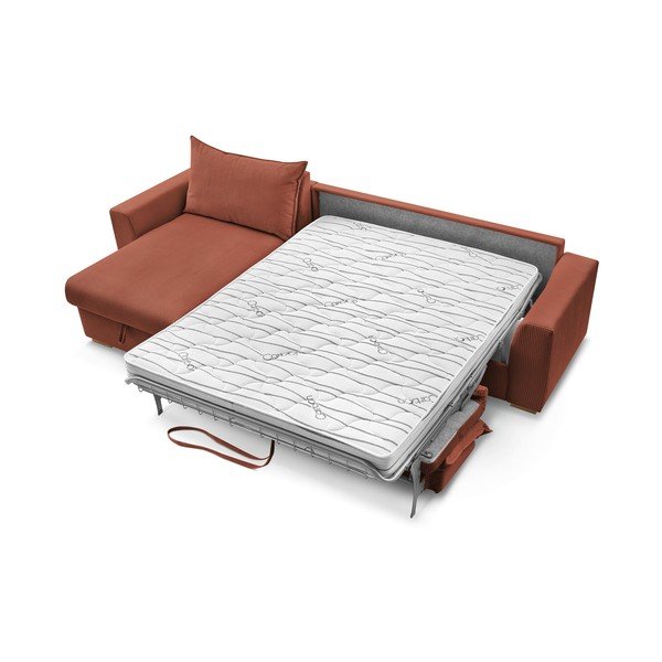 Colțar cărămiziu extensibil cu tapițerie din catifea reiată  (cu colț variabil) Augustin – Bobochic Paris-image-3