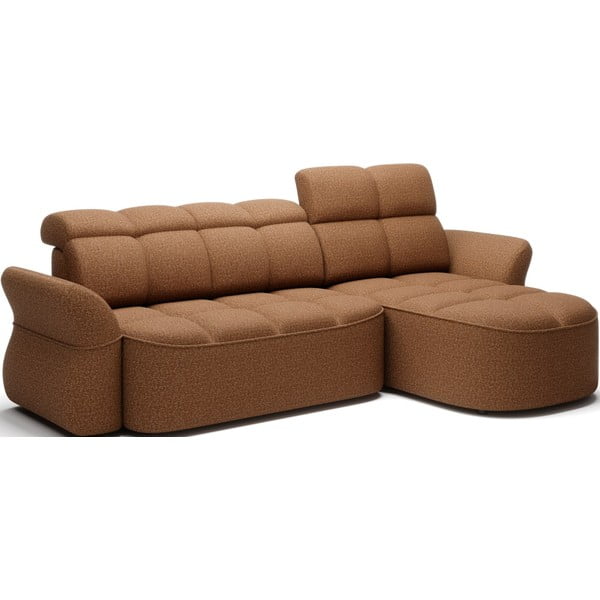 Colțar galben/maro extensibil/cu spațiu de depozitare cu tapițerie din catifea (cu colț pe partea dreaptă/cu șezlong) Beneth – ELTAP-image-2