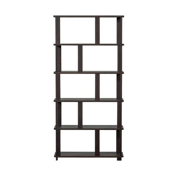 Bibliotecă maro închis din lemn de stejar 90x186x30 cm Riss – WOOOD-image-4