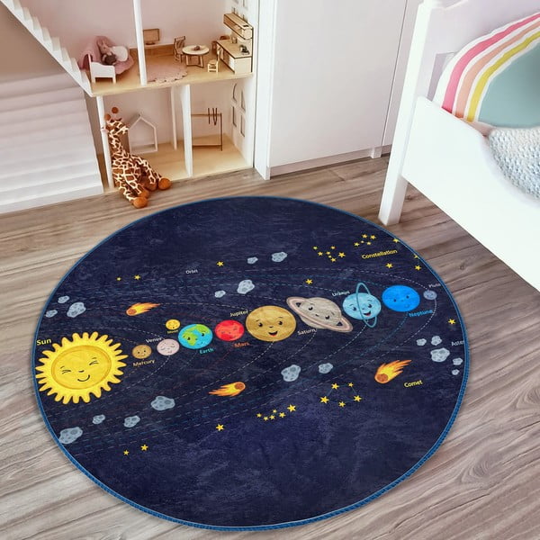 Covor pentru copii albastru închis ø 80 cm Comfort – Mila Home-image-4