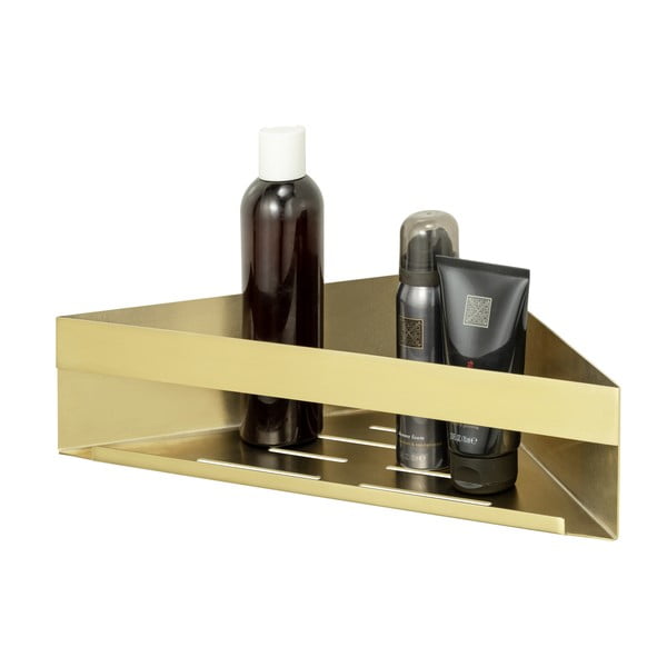 Raft pentru baie auriu de colț autoadeziv din oțel inoxidabil Genova – Wenko-image-2