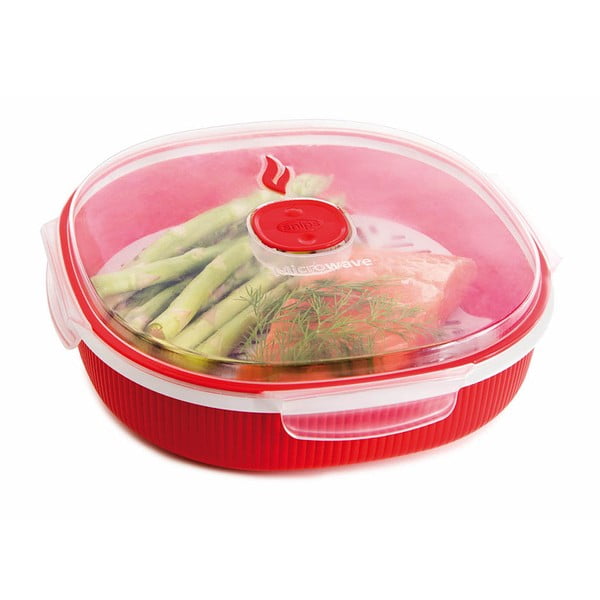 Set pentru gătirea pe aburi în cuptorul cu microunde Snips Dish Steamer, 2 l, roșu-image-4