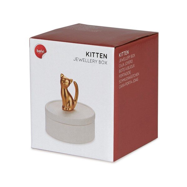 Recipient din porțelan pentru bijuterii Balvi Cat, alb-image-3