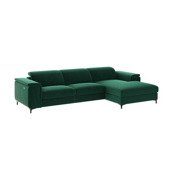 Colțar verde închis cu tapițerie din catifea (colț  pe partea dreaptă) Brito – MESONICA-image-4