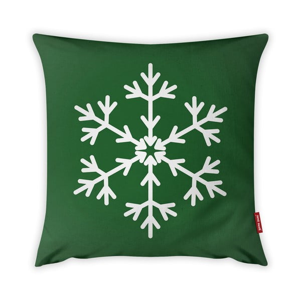 Față de pernă Vitaus Christmas Period Green Simple Snowflake, 43 x 43 cm