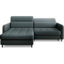 Colțar verde prăfuit extensibil/cu spațiu de depozitare cu tapițerie din catifea (cu colț pe partea stângă/cu șezlong) Gomsi – ELTAP