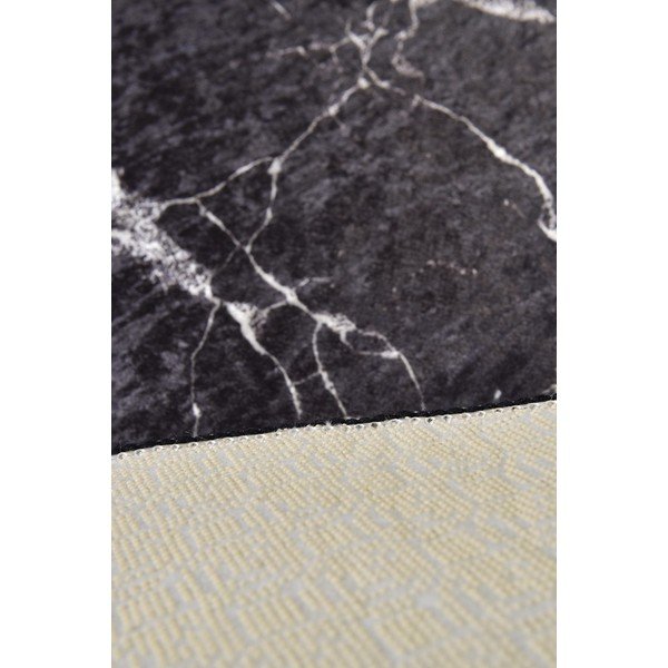 Covoraș de baie negru ø 100 cm Marble – Foutastic-image-2