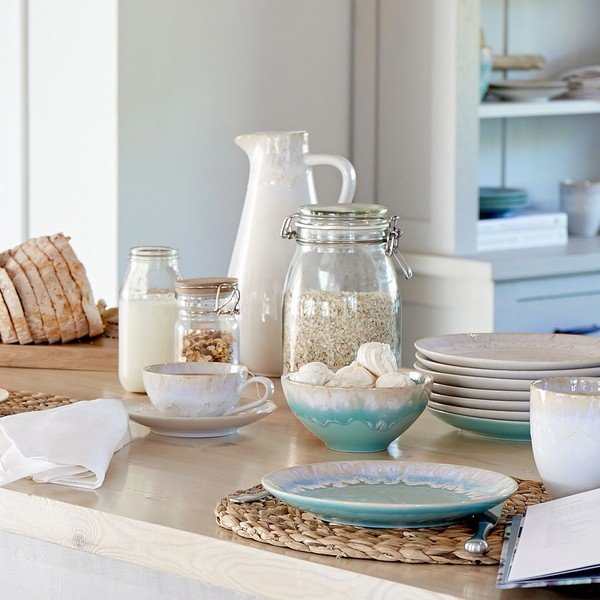 Farfurie turcoaz pentru desert  din gresie ø 22 cm Taormina – Casafina-image-2