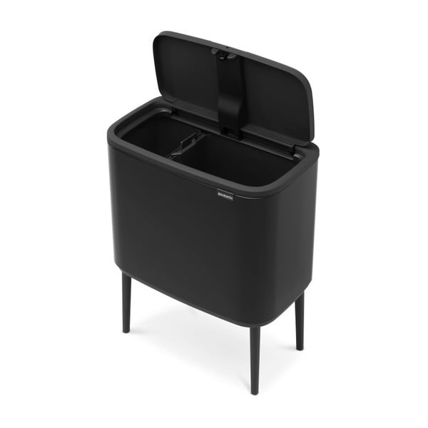 Coș de gunoi negru mat de reciclat/cu senzori de atingere din oțel 34 l Bo Touch Bin – Brabantia