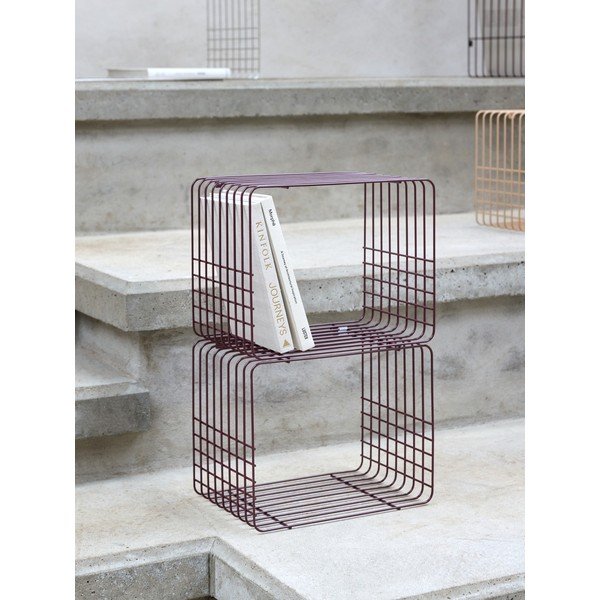 Raft burgundy etajat din metal 38 cm Wire – Mette Ditmer Denmark-image-3