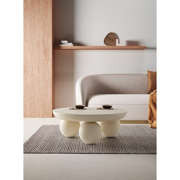 Măsuță de cafea bej rotundă din lemn de mango ø 90 cm Ailen – MOME-image-1