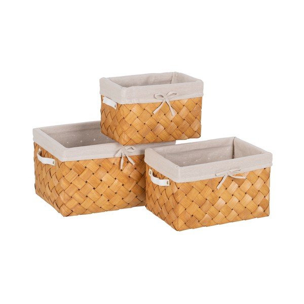 Coșuri de depozitare 3 buc. din lemn 39,5x30x24 cm – Ixia