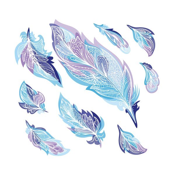 Set 9 autocolante Ambiance Boho Feathers-image-2