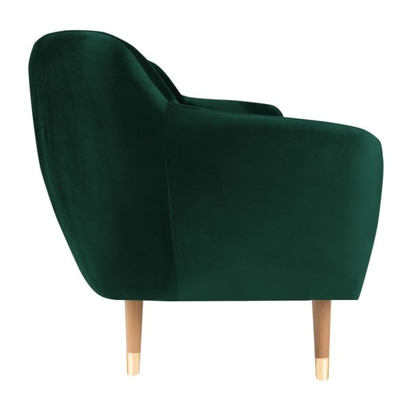 Canapea cu tapițerie din catifea Mazzini Sofas Benito, verde închis, 188 cm-image-3