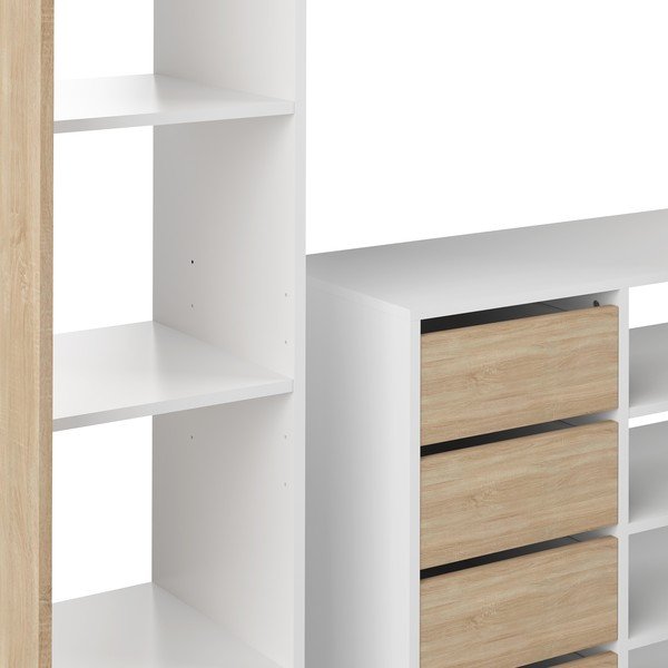 Dulap alb-bej cu aspect de stejar 185x182 cm Tom - TemaHome -image-4