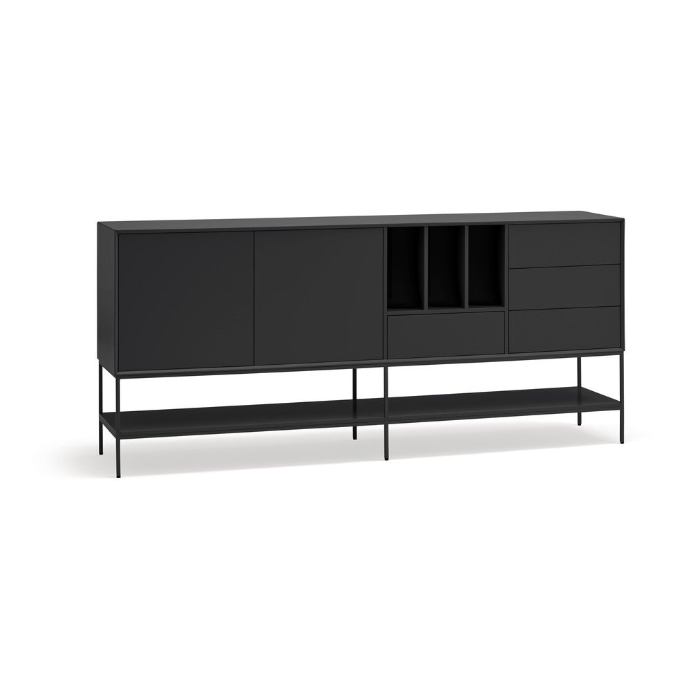 Comodă neagră 220x98x45 cm Platt – Teulat