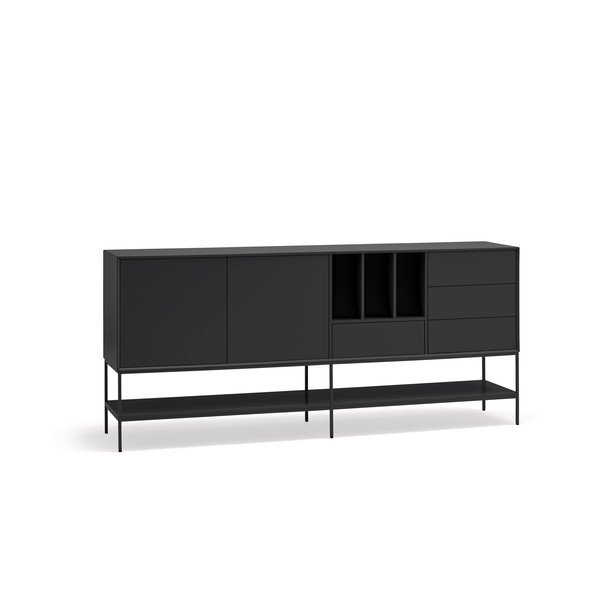 Comodă neagră 220x98x45 cm Platt – Teulat