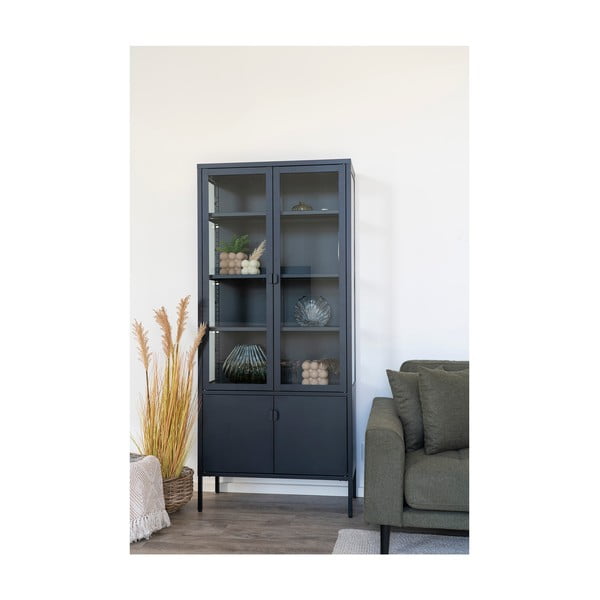 Vitrină neagră din metal 80x180 cm Brisbane – House Nordic-image-4