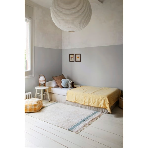 Covor albastru/crem lavabil/țesut manual din bumbac 90x130 cm Gastro Vintage Blue – Lorena Canals-image-1