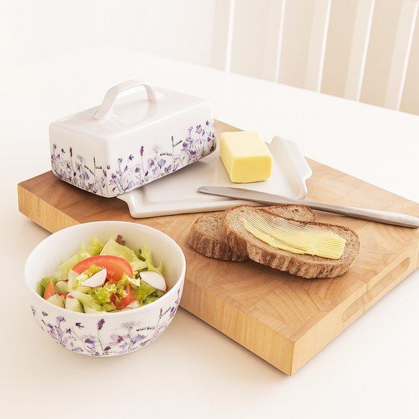 Bol mic alb-mov pentru supă din porțelan 500 ml Louka – Orion-image-1