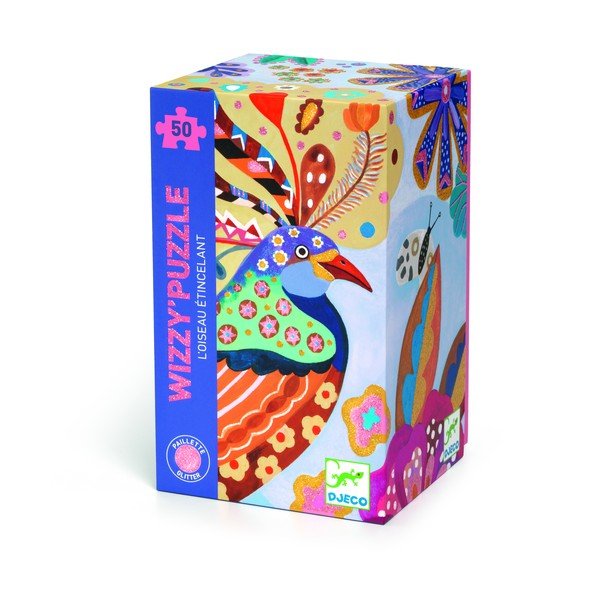 Puzzle cu slipici Djeco Glitter Bird-image-1