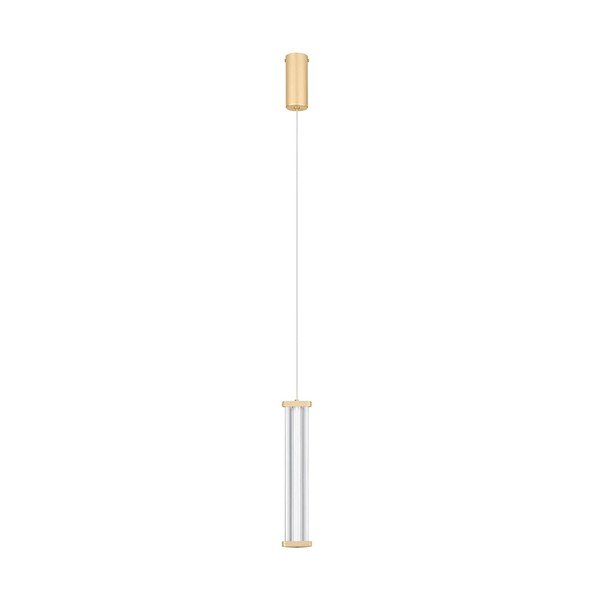 Lustră auriu mat LED cu intensitate reglabilă din metal cu abajur din sticlă acrilică ø 6 cm Pheme – Nova Luce