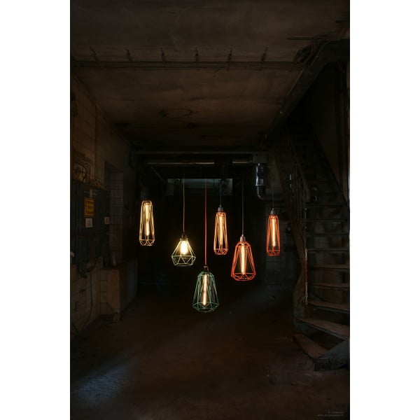 Lustră Filament Style Diamond #3 abajur portocaliu, cablu gri-image-2