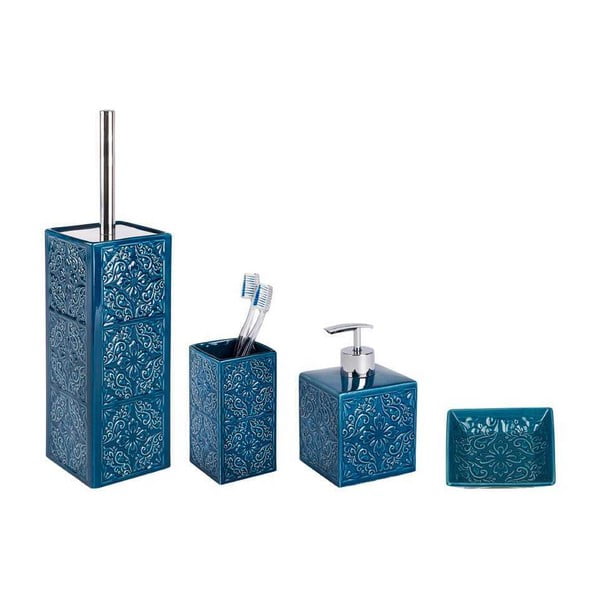Set de accesorii de baie albastru închis din ceramică Cordoba – Wenko