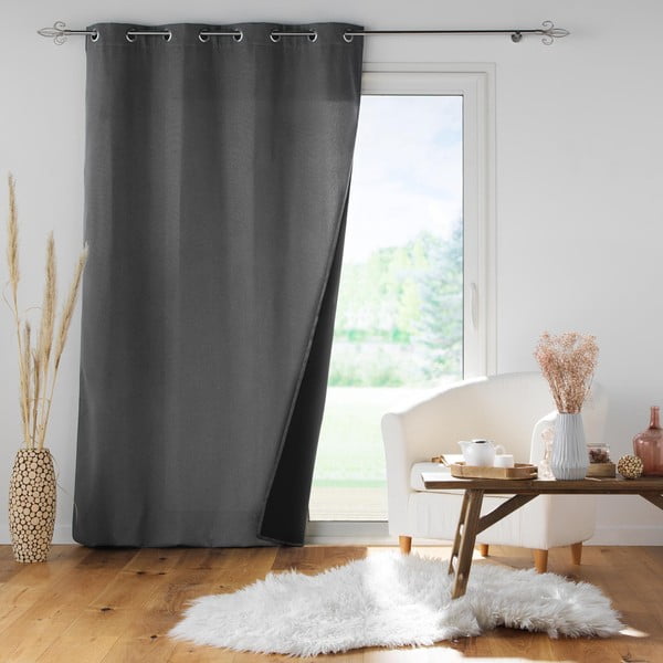 Draperie gri antracit antifonică 140x260 cm Jupiter – douceur d'intérieur-image-2