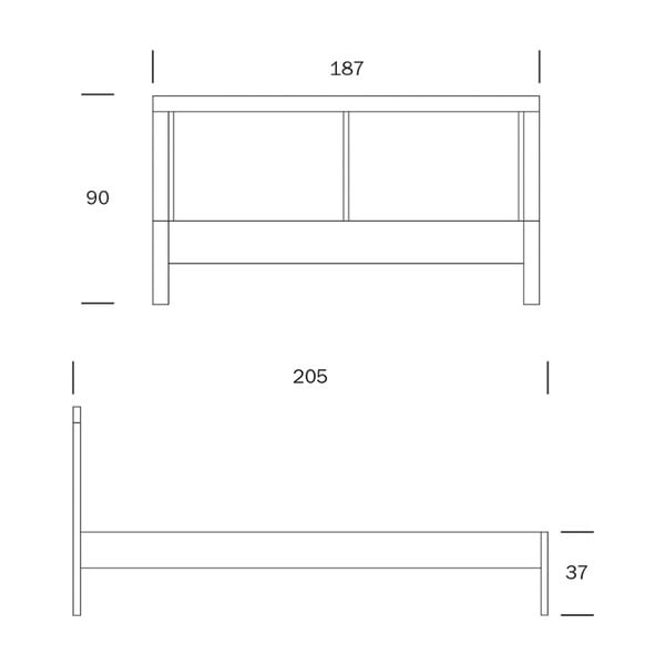 Pat din lemn de mesteacăn Kiteen Koli, 180 x 200 cm, alb-image-1
