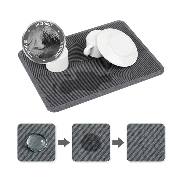 Scurgător de vase gri din diatomit 40x30 cm Damon – Wenko-image-2