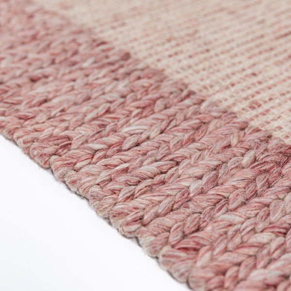 Covor roz deschis țesut manual din amestesc de lână 200x290 cm Rue – Flair Rugs-image-2