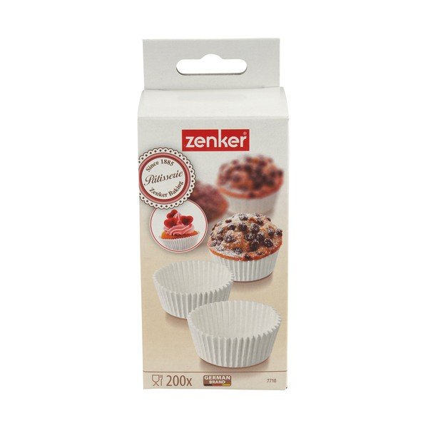 Set 200 cupe de copt din hârtieZenker Muffin, ø 5 cm, alb-image-1