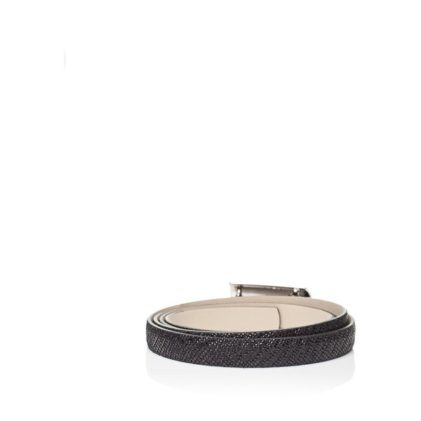 Curea din piele pentru femei Ferruccio Laconi Palas, lungime 85 cm, negru-image-1